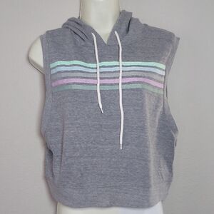 Forever 21 Gray Sleeveless Boxy Hoodie